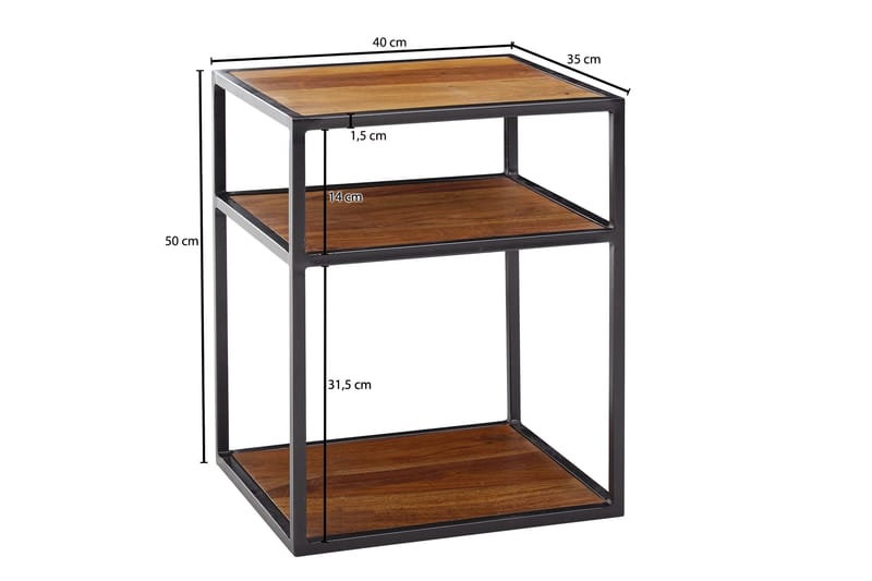 Seddik Sängbord 35 cm Rektangulär - Brun - Products - Möbler - Bord & matgrupp - Avlastningsbord & sidobord - Sängbord & nattduksbord