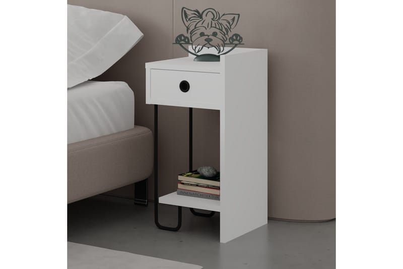 Sirius Sängbord 32x30 cm Vit - Hanah Home - Products - Möbler - Bord & matgrupp - Avlastningsbord & sidobord - Sängbord & nattduksbord