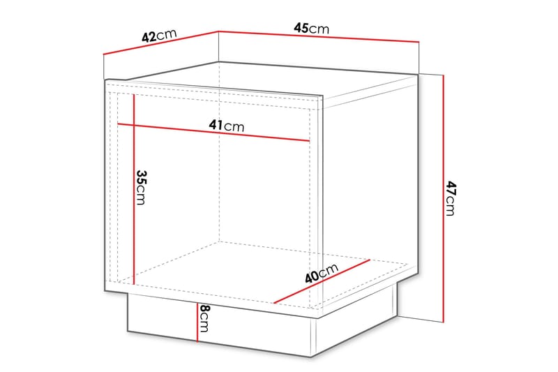 Torvalen Sängbord 45 cm - Vit - Products - Möbler - Bord & matgrupp - Avlastningsbord & sidobord - Sängbord & nattduksbord