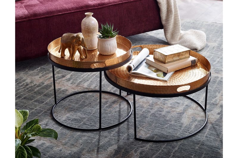 Wilhem Satsbord 46 cm Rund - Guld - Products - Möbler - Bord & matgrupp - Avlastningsbord & sidobord - Satsbord