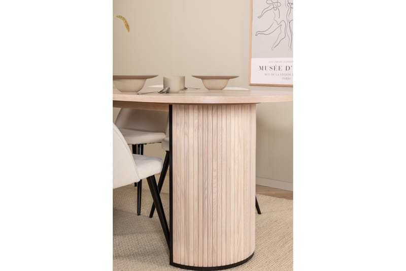 Biana Matgrupp 200 cm Oval inkl 4 Valera Manchesterstolar - Beige/Svart/Beige - Products - Möbler - Bord & matgrupp - Matgrupp
