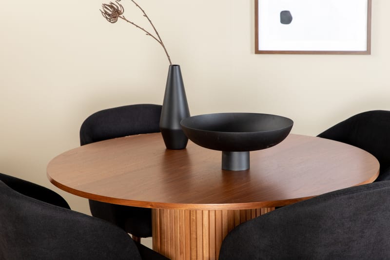 Bianca Matgrupp 110 cm Rund med 4 Arch stolar - Svart - Products - Möbler - Bord & matgrupp - Matgrupp