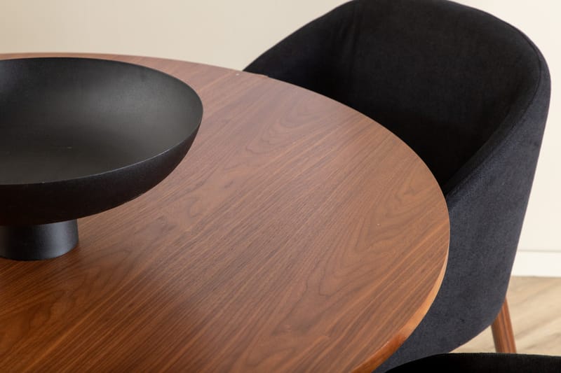 Bianca Matgrupp 110 cm Rund med 4 Arch stolar - Svart - Products - Möbler - Bord & matgrupp - Matgrupp