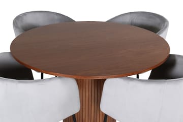 Bianca Matgrupp 110 cm Rund med 4 Berit stolar - Svart - Products - Möbler - Bord & matgrupp - Matgrupp