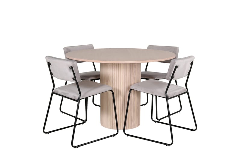 Bianca Matgrupp 110 cm Rund med 4 Kenth stolar, Svart