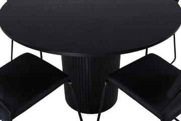 Bianca Matgrupp 110 cm Rund med 4 Kenth Stolar - Svart - Products - Möbler - Bord & matgrupp - Matgrupp