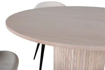 Bianca Matgrupp 110 cm Rund med 4 Velvet stolar - Beige - Products - Möbler - Bord & matgrupp - Matgrupp