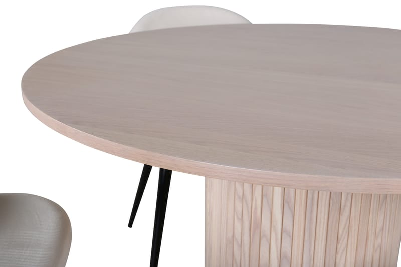 Bianca Matgrupp 110 cm Rund med 4 Velvet stolar - Beige - Products - Möbler - Bord & matgrupp - Matgrupp