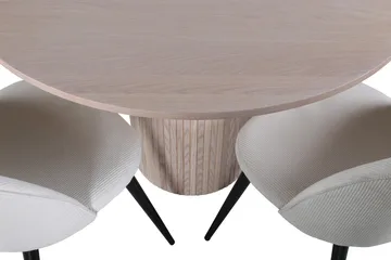 Bianca Matgrupp 110 cm Rund med 4 Velvet stolar - Beige - Products - Möbler - Bord & matgrupp - Matgrupp