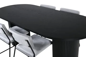 Bianca Matgrupp 200 cm Oval med 4 Kenth stolar - Svart - Products - Möbler - Bord & matgrupp - Matgrupp