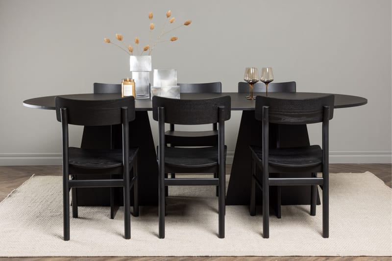 Bootcut Matgrupp + 6 stolar - Svart - Products - Möbler - Bord & matgrupp - Matgrupp