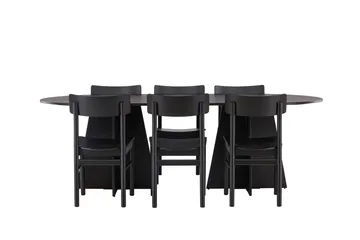 Bootcut Matgrupp + 6 stolar - Svart - Products - Möbler - Bord & matgrupp - Matgrupp