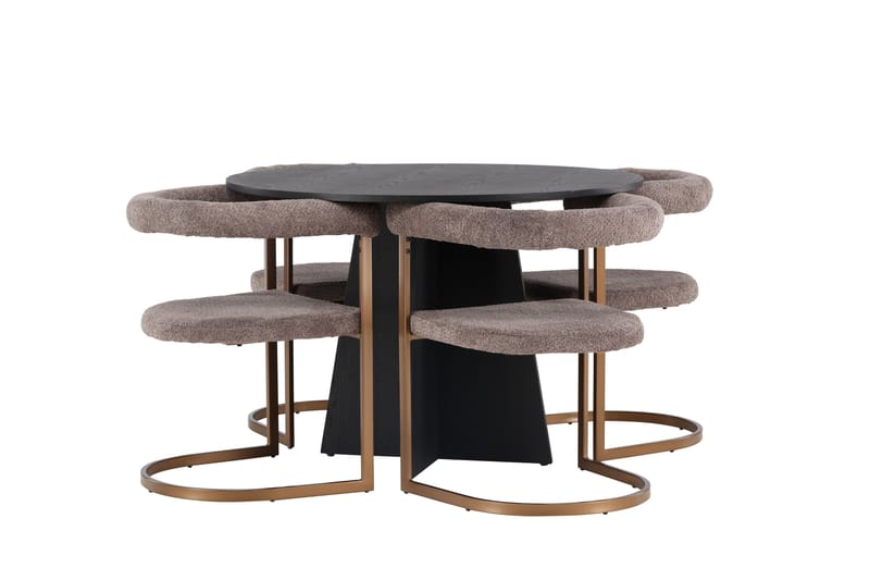 Bootcut Matgrupp 110 cm Rund med 4 Morning stolar - Svart - Products - Möbler - Bord & matgrupp - Matgrupp