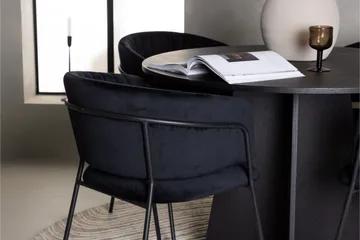 Bootcut Matgrupp 110 cm Rund med 4 Selma Stolar - Svart - Products - Möbler - Bord & matgrupp - Matgrupp