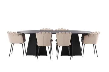 Bootcut Matgrupp 230 cm Oval med 4 Limhamn stolar - Beige - Products - Möbler - Bord & matgrupp - Matgrupp