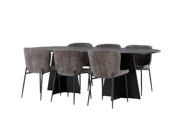 Bootcut Matgrupp 230 cm Oval med 6 Modesto stolar - Beige - Products - Möbler - Bord & matgrupp - Matgrupp