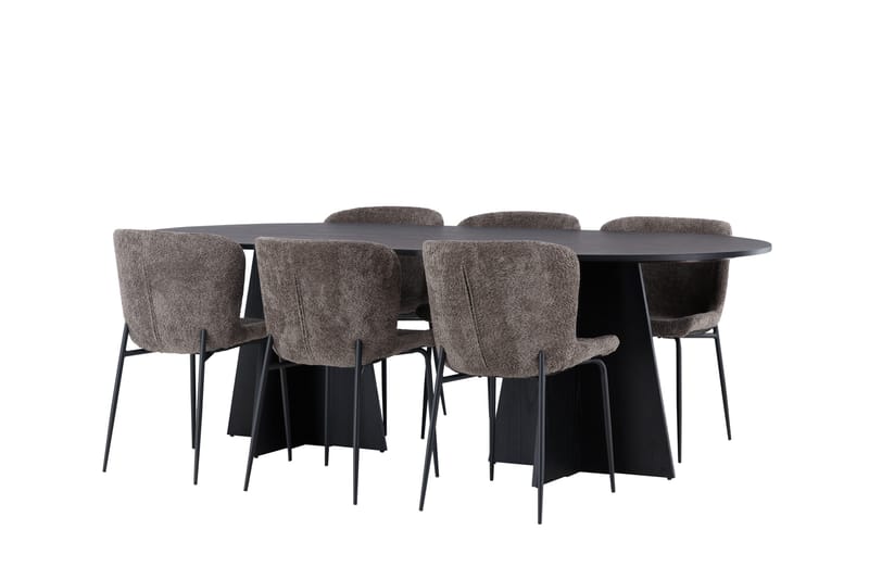 Bootcut Matgrupp 230 cm Oval med 6 Modesto stolar - Beige - Products - Möbler - Bord & matgrupp - Matgrupp