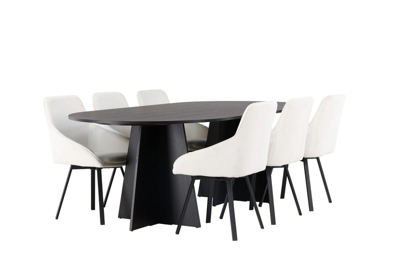 Bootcut Matgrupp 230 cm Oval med 6 Rosie stolar - Beige - Products - Möbler - Bord & matgrupp - Matgrupp