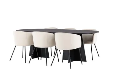 Bootcut Matgrupp 230 cm Rektangulär med 6 Berit stolar - Beige - Products - Möbler - Bord & matgrupp - Matgrupp