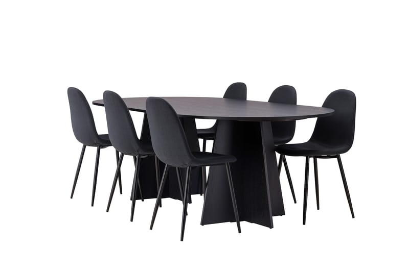 Bootcut Matgrupp 230 cm Rektangulär med 6 Polar stolar - Svart - Products - Möbler - Bord & matgrupp - Matgrupp