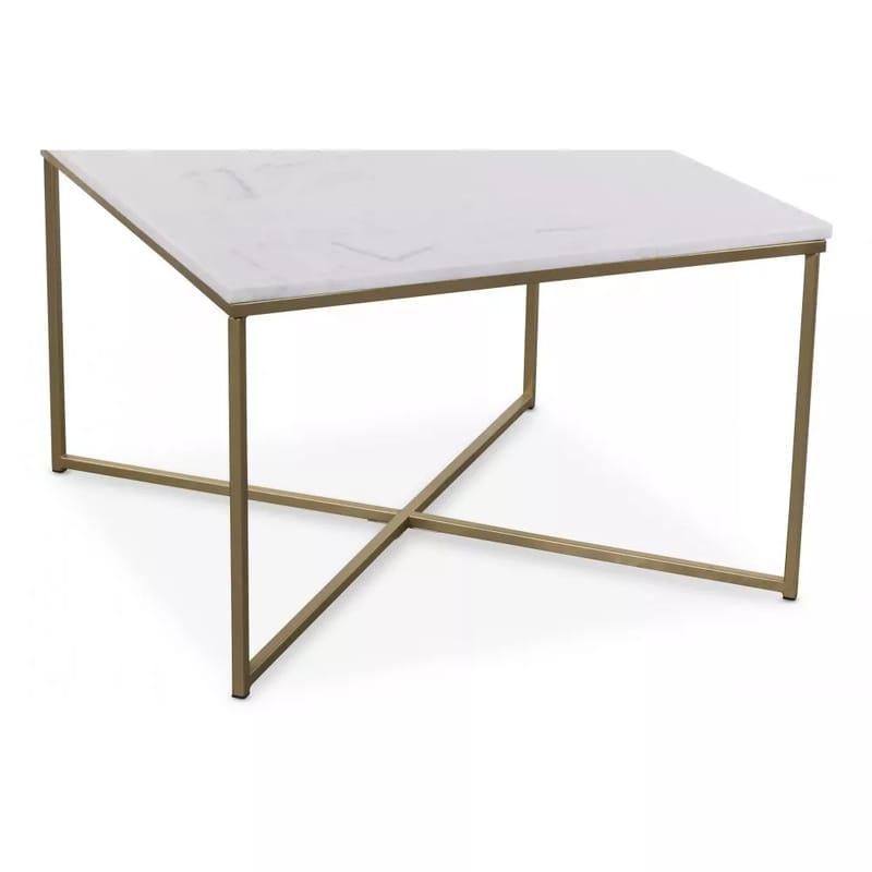 Underrede till soffbord - passar skiva med mått 75x75 cm, Mässing