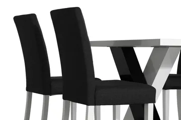 Cesi Matgrupp 140 cm med 4 Viktor Stol - Vit/Svart/Svart PU - Products - Möbler - Bord & matgrupp - Matgrupp