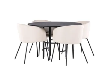 Copenhagen Matgrupp 115 cm Rund med 4 Berit stolar - Beige - Products - Möbler - Bord & matgrupp - Matgrupp