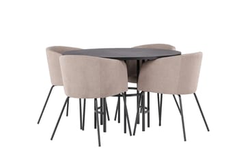 Copenhagen Matgrupp 115 cm Rund med 4 Berit stolar - Beige - Products - Möbler - Bord & matgrupp - Matgrupp