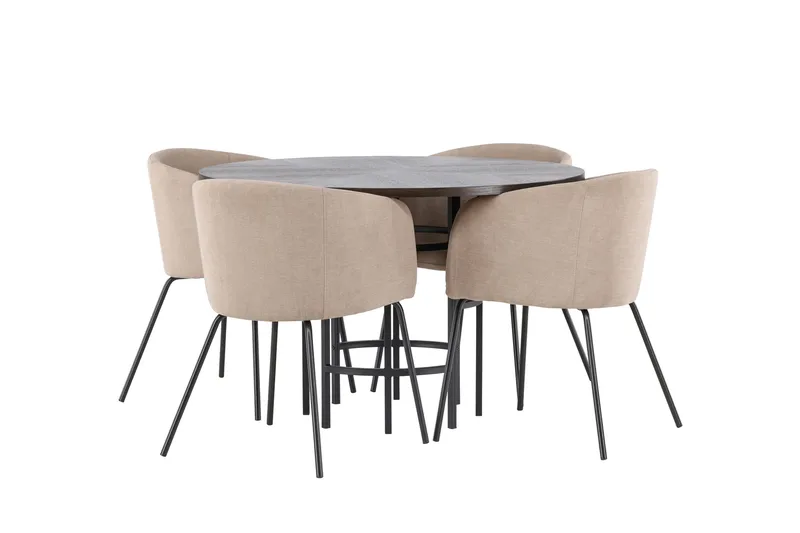 Copenhagen Matgrupp 115 cm Rund med 4 Berit stolar - Beige - Products - Möbler - Bord & matgrupp - Matgrupp