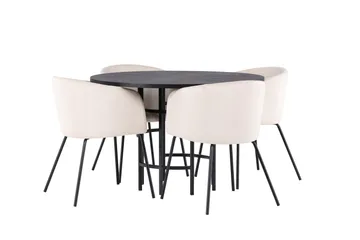 Copenhagen Matgrupp 115 cm Rund med 4 Berit stolar - Beige - Products - Möbler - Bord & matgrupp - Matgrupp
