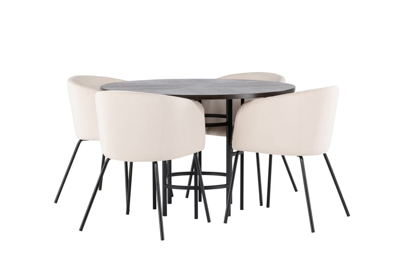 Copenhagen Matgrupp 115 cm Rund med 4 Berit stolar - Beige - Products - Möbler - Bord & matgrupp - Matgrupp