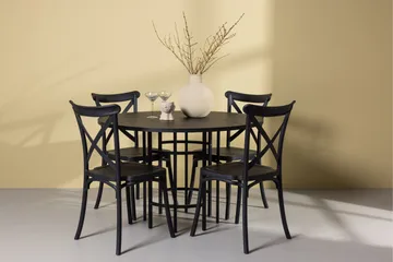 Copenhagen Matgrupp 115 cm Rund med 4 Crosett stolar - Svart - Products - Möbler - Bord & matgrupp - Matgrupp