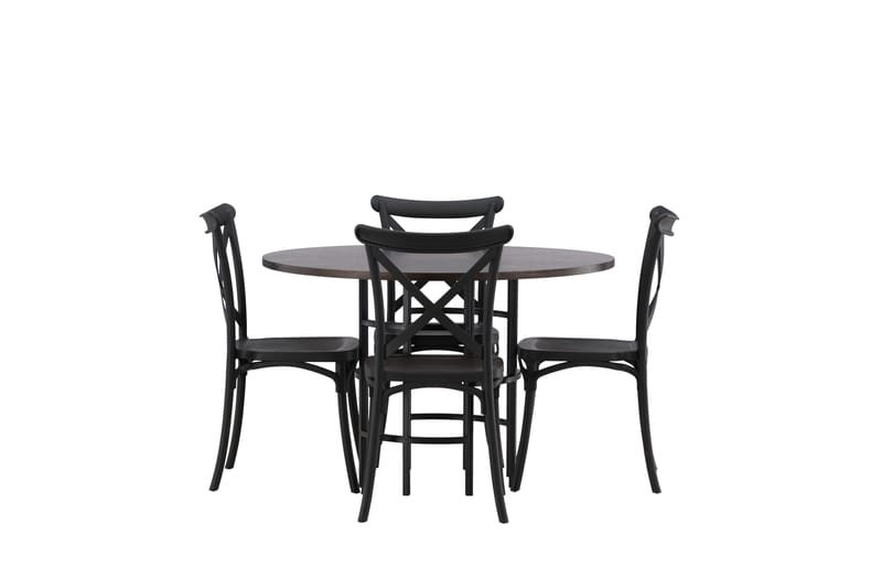 Copenhagen Matgrupp 115 cm Rund med 4 Crosett stolar - Svart - Products - Möbler - Bord & matgrupp - Matgrupp