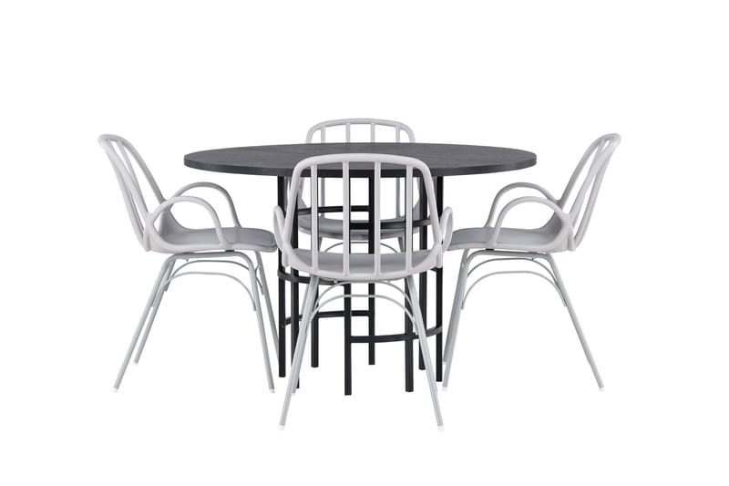 Copenhagen Matgrupp 115 cm Rund med 4 Dyrön stolar - Svart - Products - Möbler - Bord & matgrupp - Matgrupp