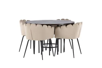 Copenhagen Matgrupp 115 cm Rund med 4 Limhamn stolar - Beige - Products - Möbler - Bord & matgrupp - Matgrupp