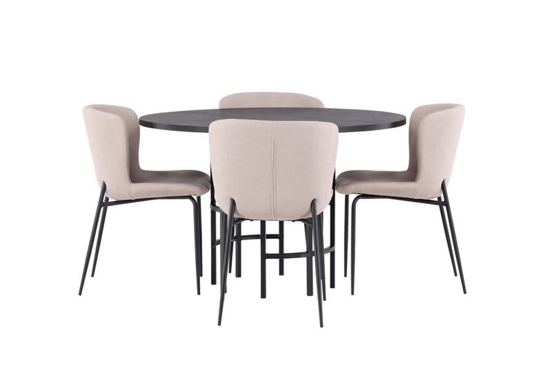 Copenhagen Matgrupp 115 cm Rund med 4 Modesto stolar - Svart - Products - Möbler - Bord & matgrupp - Matgrupp