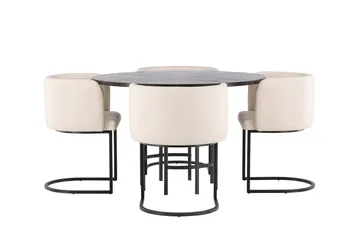Copenhagen Matgrupp 115 cm Rund med 4 Simrishman stolar - Beige - Products - Möbler - Bord & matgrupp - Matgrupp