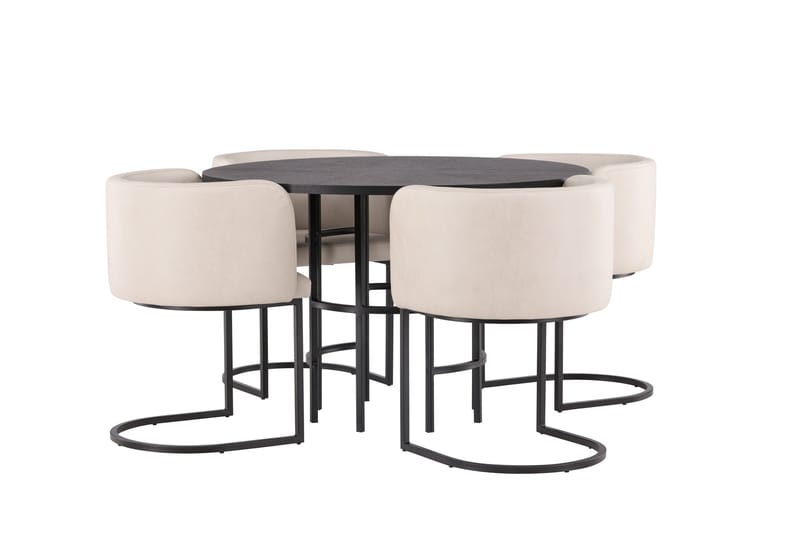 Copenhagen Matgrupp 115 cm Rund med 4 Simrishman stolar - Beige - Products - Möbler - Bord & matgrupp - Matgrupp