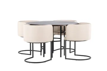 Copenhagen Matgrupp 115 cm Rund med 4 Simrishman stolar - Beige - Products - Möbler - Bord & matgrupp - Matgrupp