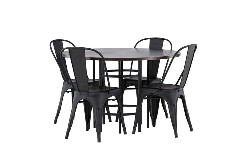 Copenhagen Matgrupp 115 cm Rund med 4 Tempe Stolar - Svart - Products - Möbler - Bord & matgrupp - Matgrupp