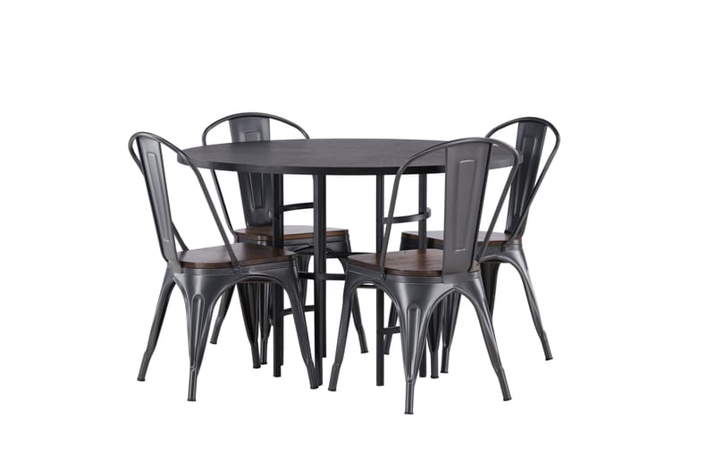 Copenhagen Matgrupp 115 cm Rund med 4 Tempe stolar - Svart - Products - Möbler - Bord & matgrupp - Matgrupp
