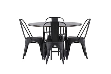 Copenhagen Matgrupp 115 cm Rund med 4 Tempe Stolar - Svart - Products - Möbler - Bord & matgrupp - Matgrupp