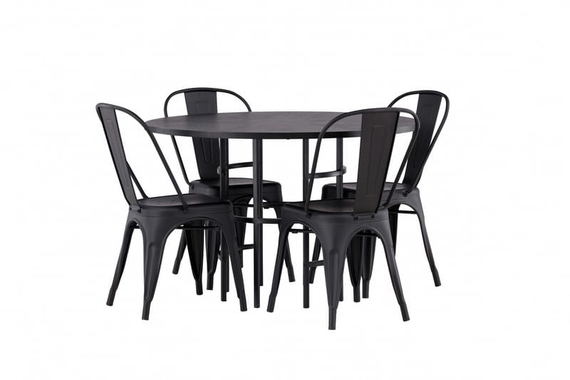 Copenhagen Matgrupp 115 cm Rund med 4 Tempe Stolar - Svart - Products - Möbler - Bord & matgrupp - Matgrupp