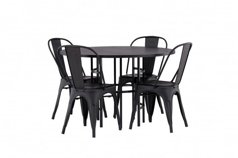 Copenhagen Matgrupp 115 cm Rund med 4 Tempe Stolar - Svart - Products - Möbler - Bord & matgrupp - Matgrupp