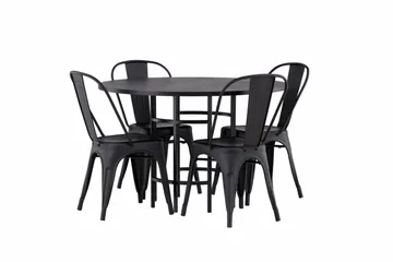 Copenhagen Matgrupp 115 cm Rund med 4 Tempe Stolar - Svart - Products - Möbler - Bord & matgrupp - Matgrupp