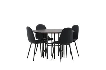 Copenhagen Matgrupp 115 cm Rund med 4 Polar stolar - Svart - Products - Möbler - Bord & matgrupp - Matgrupp