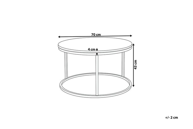 Coralla Soffbord 70 cm Runt Marmormönster - Vit/Koppar - Products - Möbler - Bord & matgrupp - Soffbord