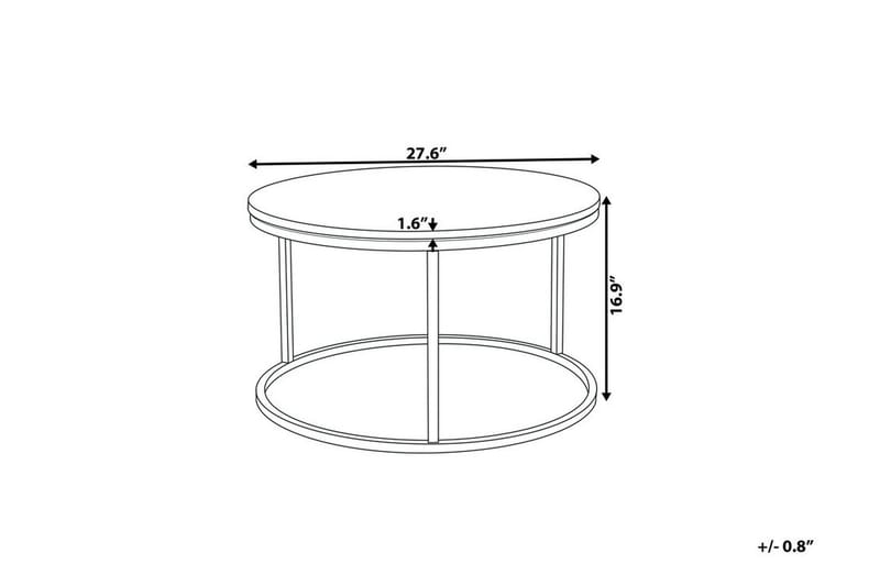 Coralla Soffbord 70 cm Runt Marmormönster - Vit/Koppar - Products - Möbler - Bord & matgrupp - Soffbord