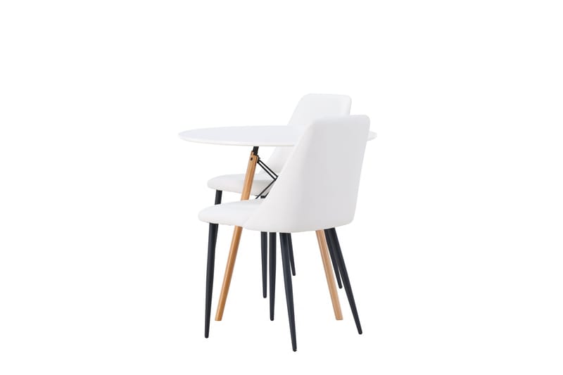 Danburi Matgrupp 60 cm Rund med 2 Night stolar - Vit - Products - Möbler - Bord & matgrupp - Matgrupp