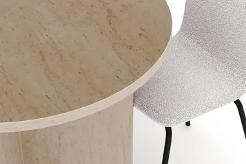 Dano Matbord 180 cm  med 6 Katy Matstolar - Travertin / Vit - Products - Möbler - Bord & matgrupp - Matgrupp